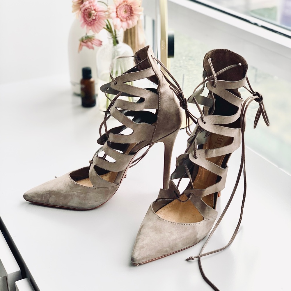 Grey Laced Booties | Size 10 | Schutz